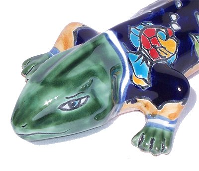 Big Fish Garden Ceramic Iguana Close-Up