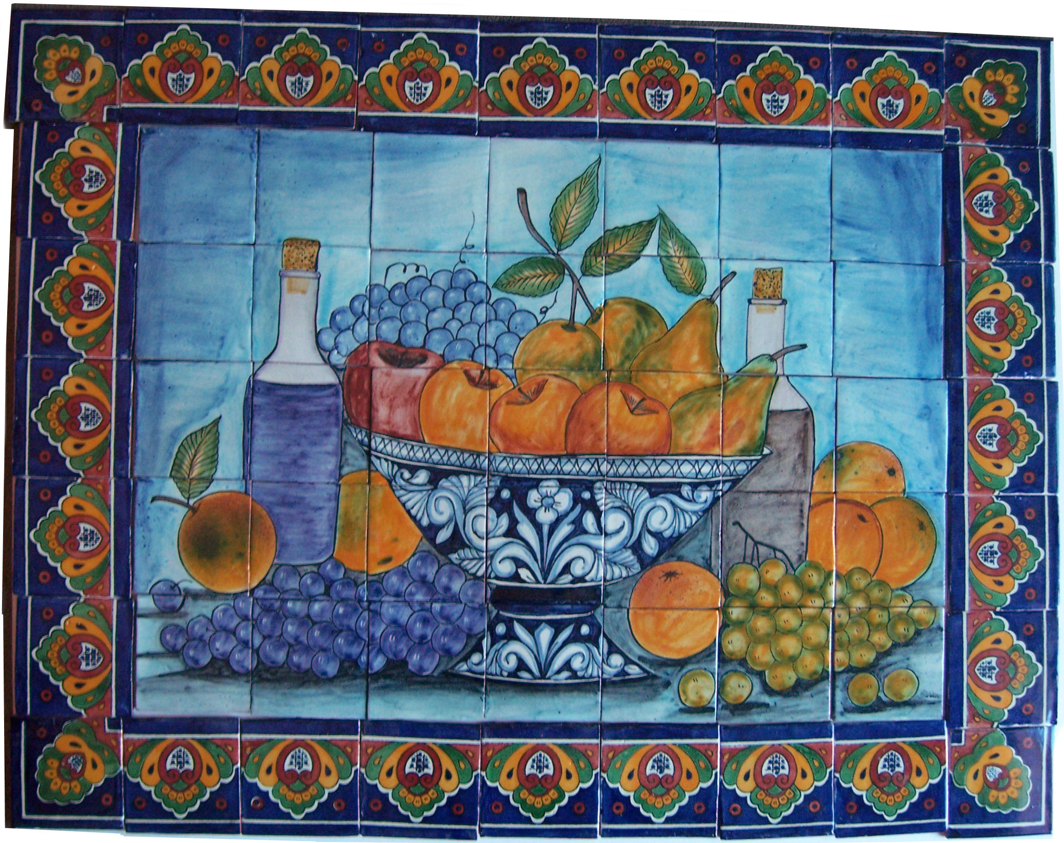 TalaMex Fruit Bowl Bodegon. Clay Talavera Tile Mural