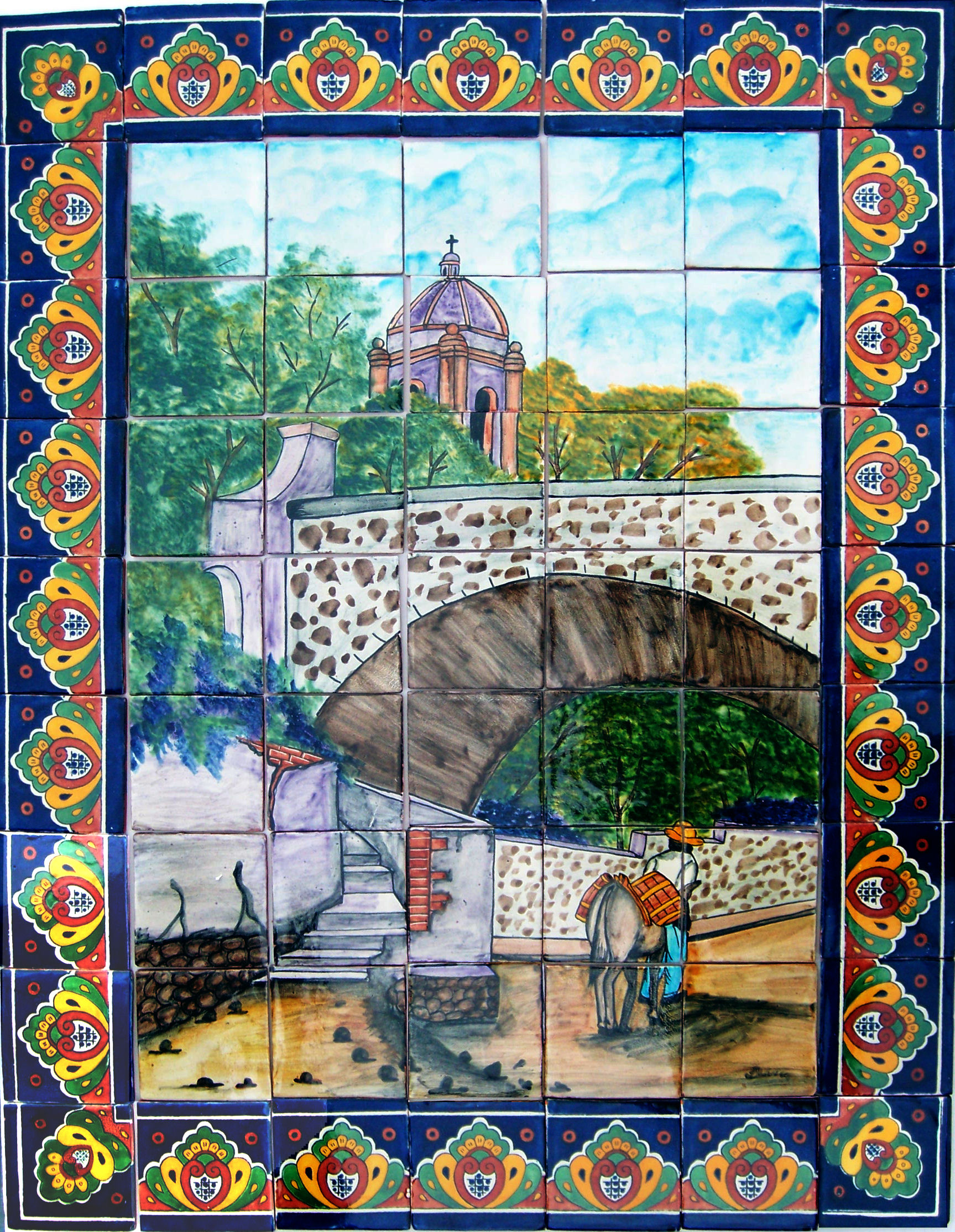 TalaMex Pedestrian Bridge. Clay Talavera Mexican Tile Mural