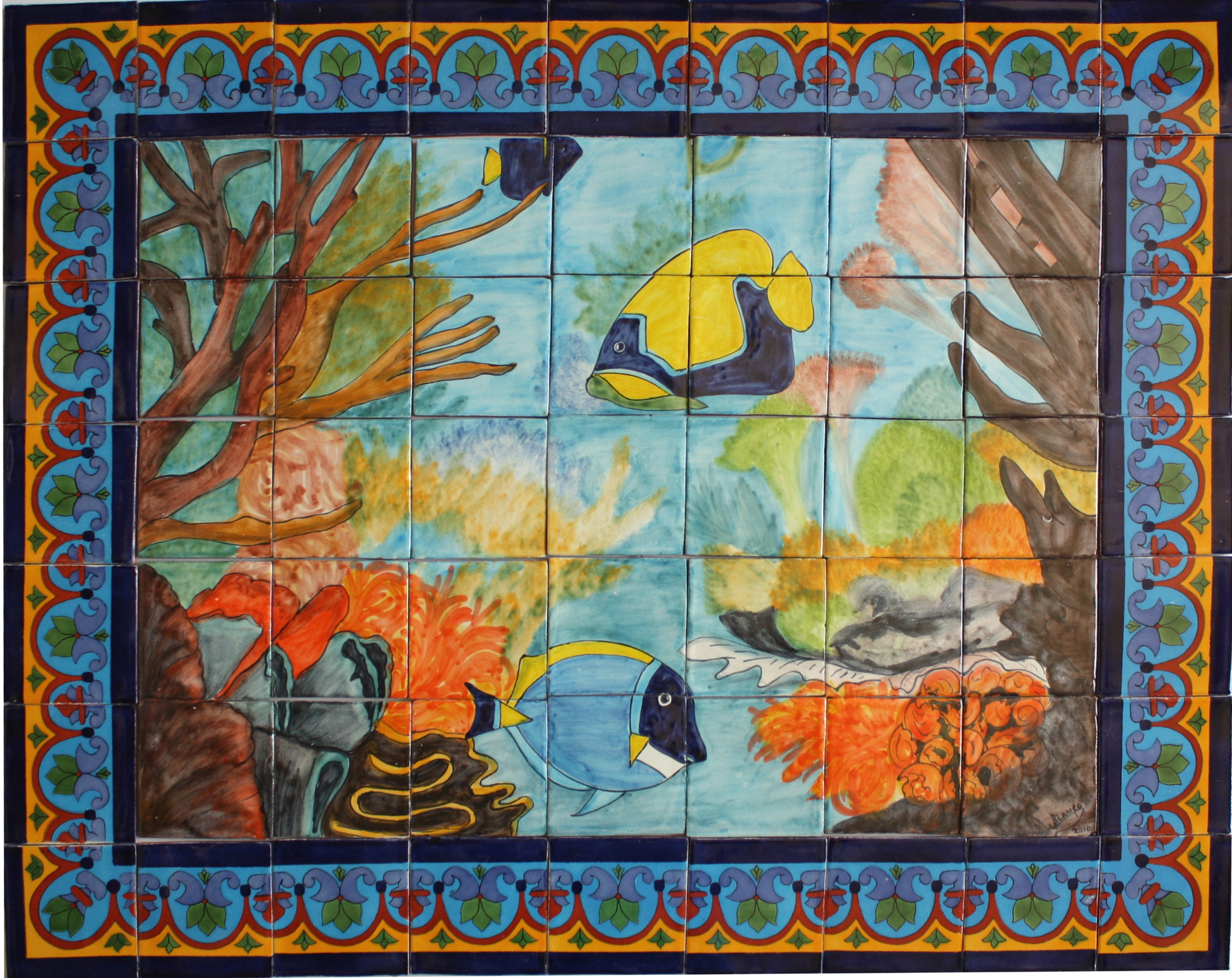 TalaMex Coral Reef. Clay Talavera Tile Mural