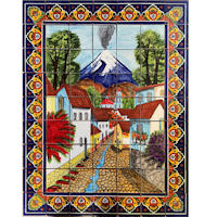 TalaMex Volcano Clay Talavera Tile Mural