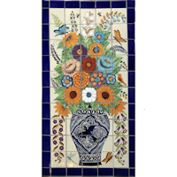 TalaMex Flower Vase Mexican Tile Mural