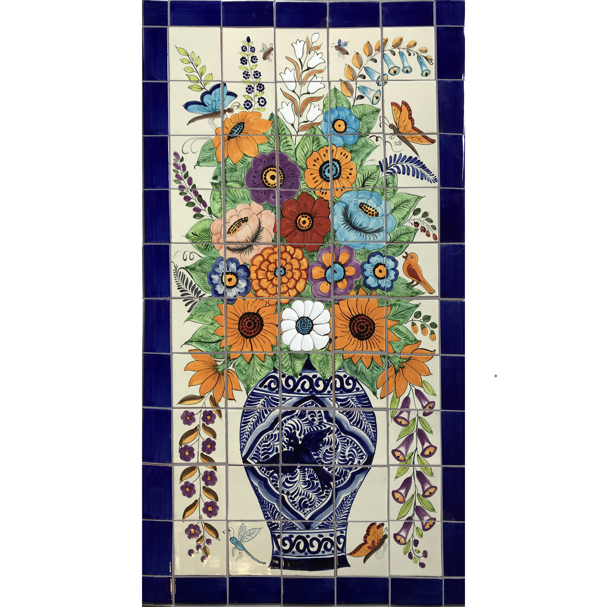 TalaMex Flower Vase Mexican Tile Mural