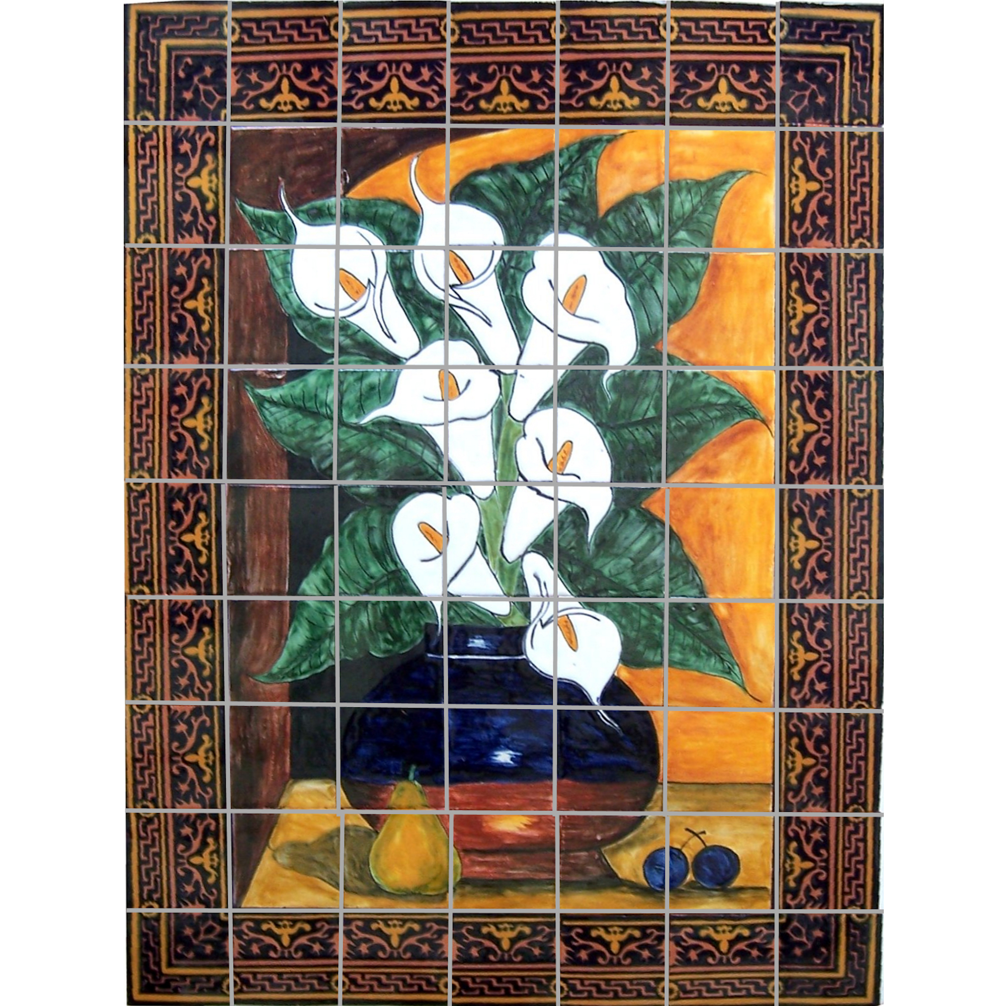 TalaMex Callalillies Clay Talavera Tile Mural