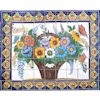 TalaMex Basket Of Flowers Clay Talavera Tile Mural