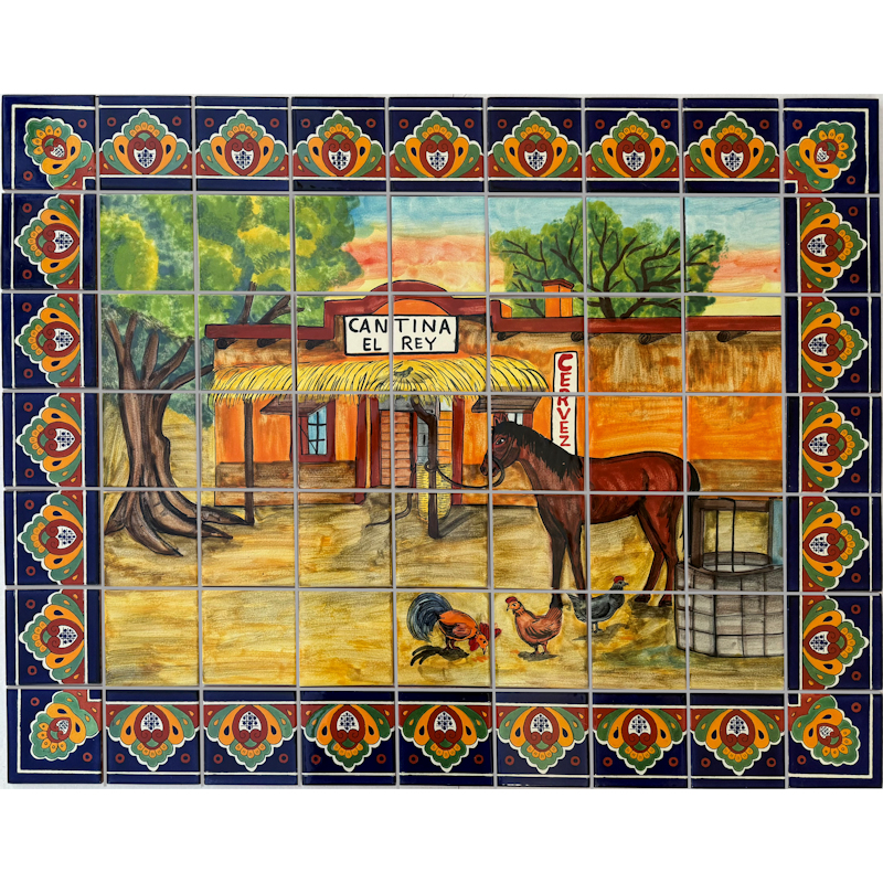 El Rey Hacienda � Hand-Painted Talavera Tile Backsplash Mexican Mural