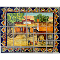 El Rey Hacienda � Hand-Painted Talavera Tile Backsplash Mexican Mural