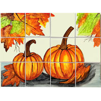 Pumpkins Clay Talavera Tile Mural