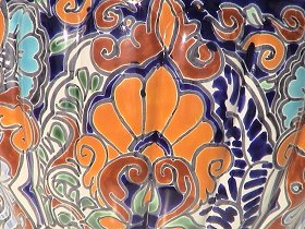 Multicolor Talavera Planter Details