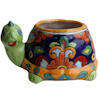 TalaMex Hand-Painted Rainbow Mexican Turtle Talavera Ceramic Planter