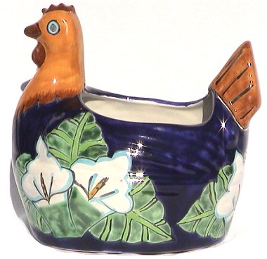 Lily Flower Chicken Talavera Ceramic Planter