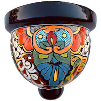 TalaMex Hand-Painted Mexican Rainbow Talavera Ceramic Planter