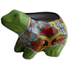 TalaMex Hand-Painted Mexican Rainbow Frog Talavera Ceramic Planter