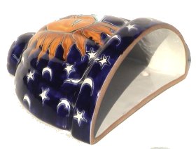 Sun and Moon Talavera Planter Close-Up