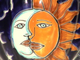 Sun and Moon Talavera Planter Details