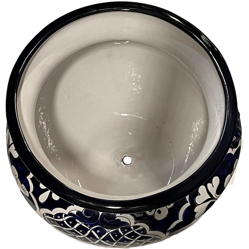 TalaMex Large-Sized Zacan Mexican Colors Talavera Ceramic Garden Pot Close-Up