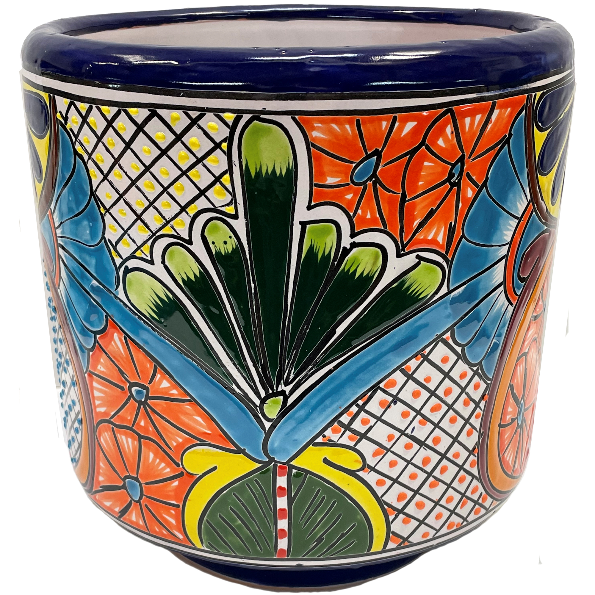 TalaMex Romita Multicolor Indoors/Outdoors Handmade Mexican Colors Talavera Ceramic Pot Planter