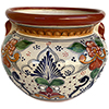TalaMex Hand-Made Small-Size Indoors/Outdoors Tecali Mexican Colors Talavera Ceramic Garden Pot