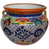 Medium-Sized Cherato Mexican Colors Talavera Ceramic Garden Pot