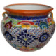 TalaMex Medium-Sized Cherato Mexican Colors Talavera Ceramic Garden Pot