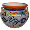 TalaMex Small-Sized Cherato Mexican Colors Talavera Ceramic Garden Pot