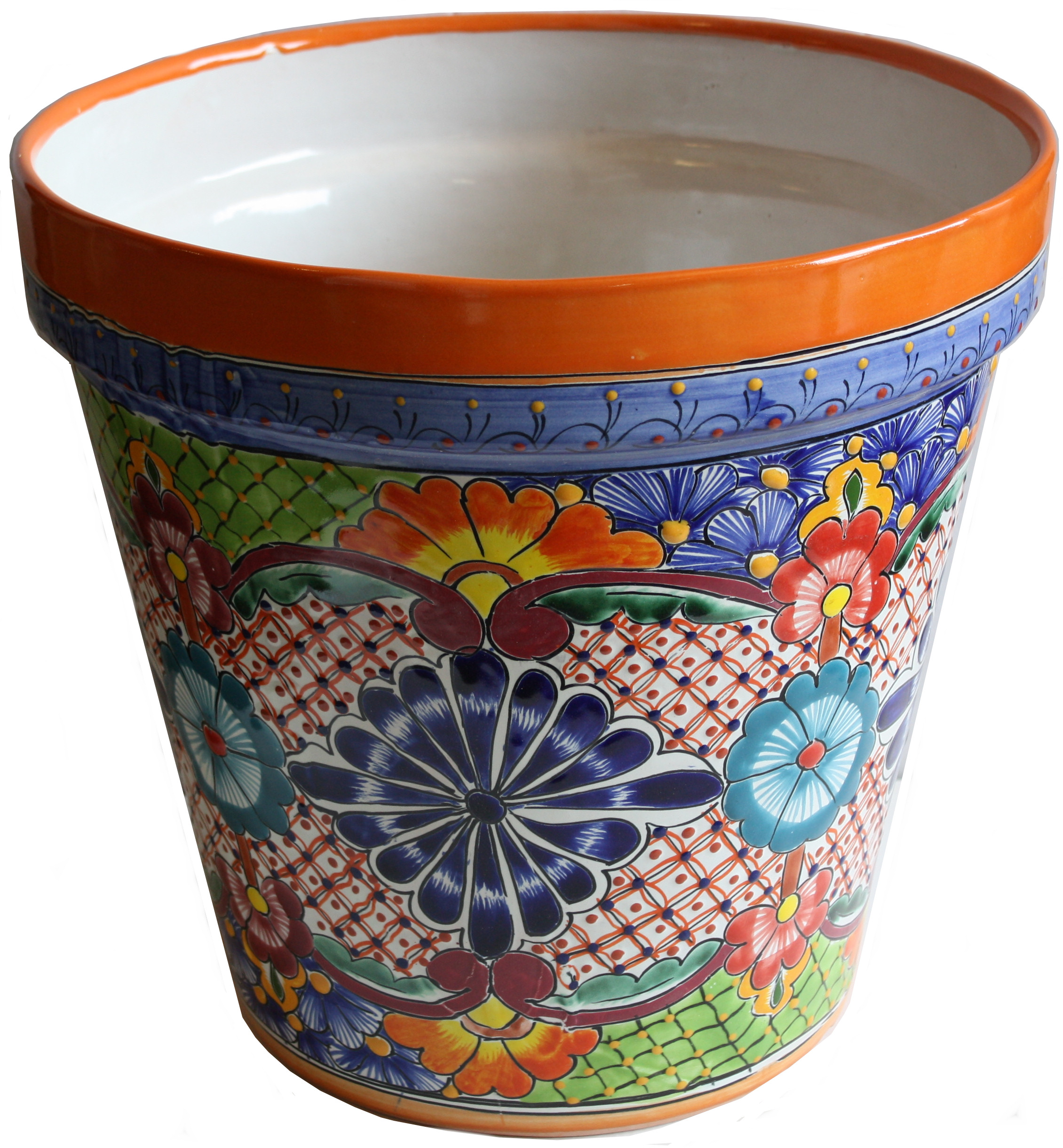 TalaMex Small-Sized Ayumba Mexican Colors Talavera Ceramic Garden Pot