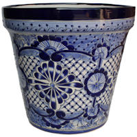 Medium-Sized Cocucho Mexican Colors Talavera Ceramic Garden Pot
