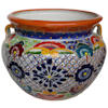 TalaMex Large-Sized Cherato Mexican Colors Talavera Ceramic Garden Pot