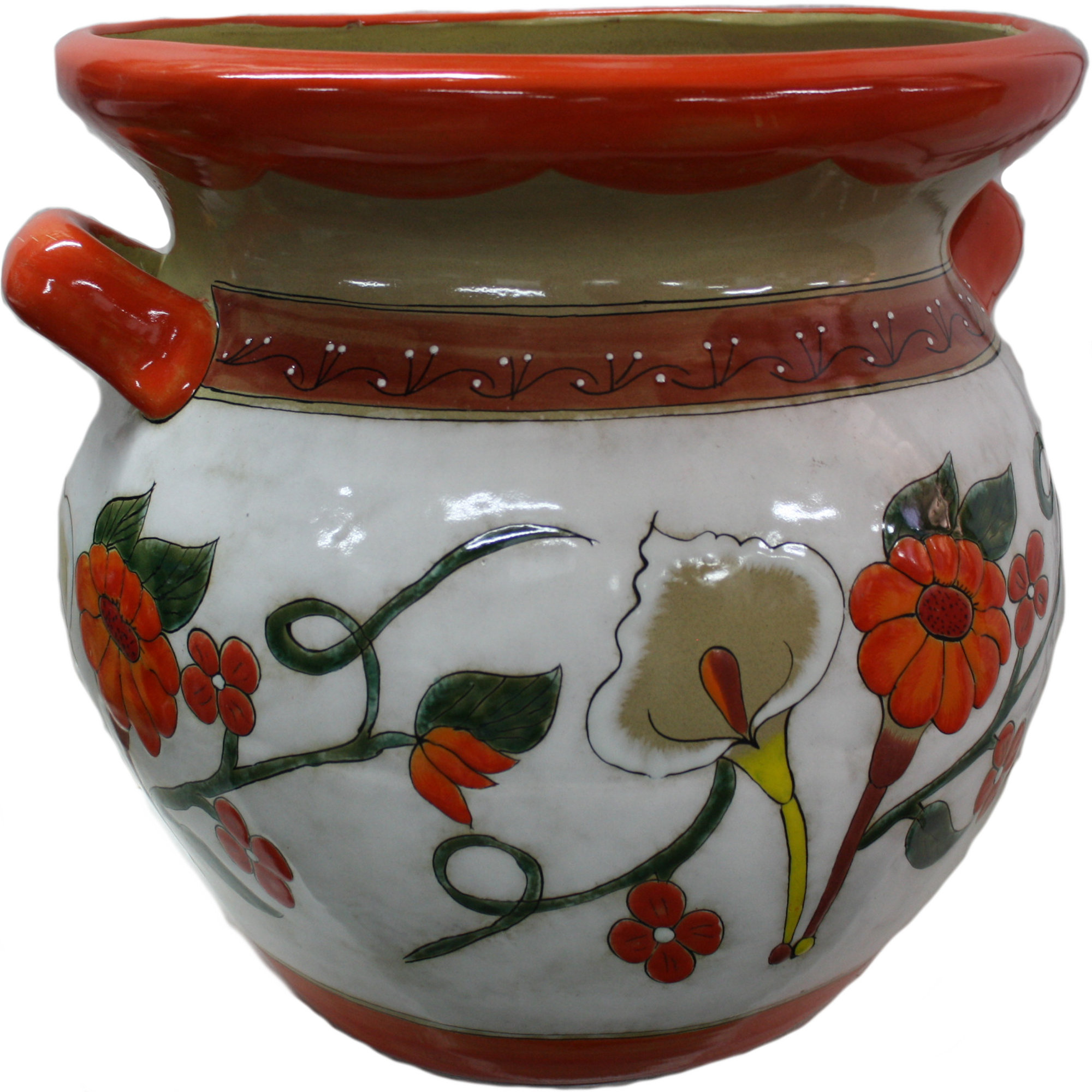 TalaMex Jumbo-Sized Jacona Mexican Colors Talavera Ceramic Garden Pot