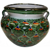 TalaMex Small-Sized Green Peacock Mexican Colors Talavera Ceramic Garden Pot