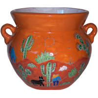 Medium-Sized Desert Mexican Colors Talavera Ceramic Garden Pot