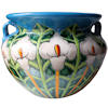 TalaMex Large-Sized Aqua Lily Mexican Colors Talavera Ceramic Garden Pot