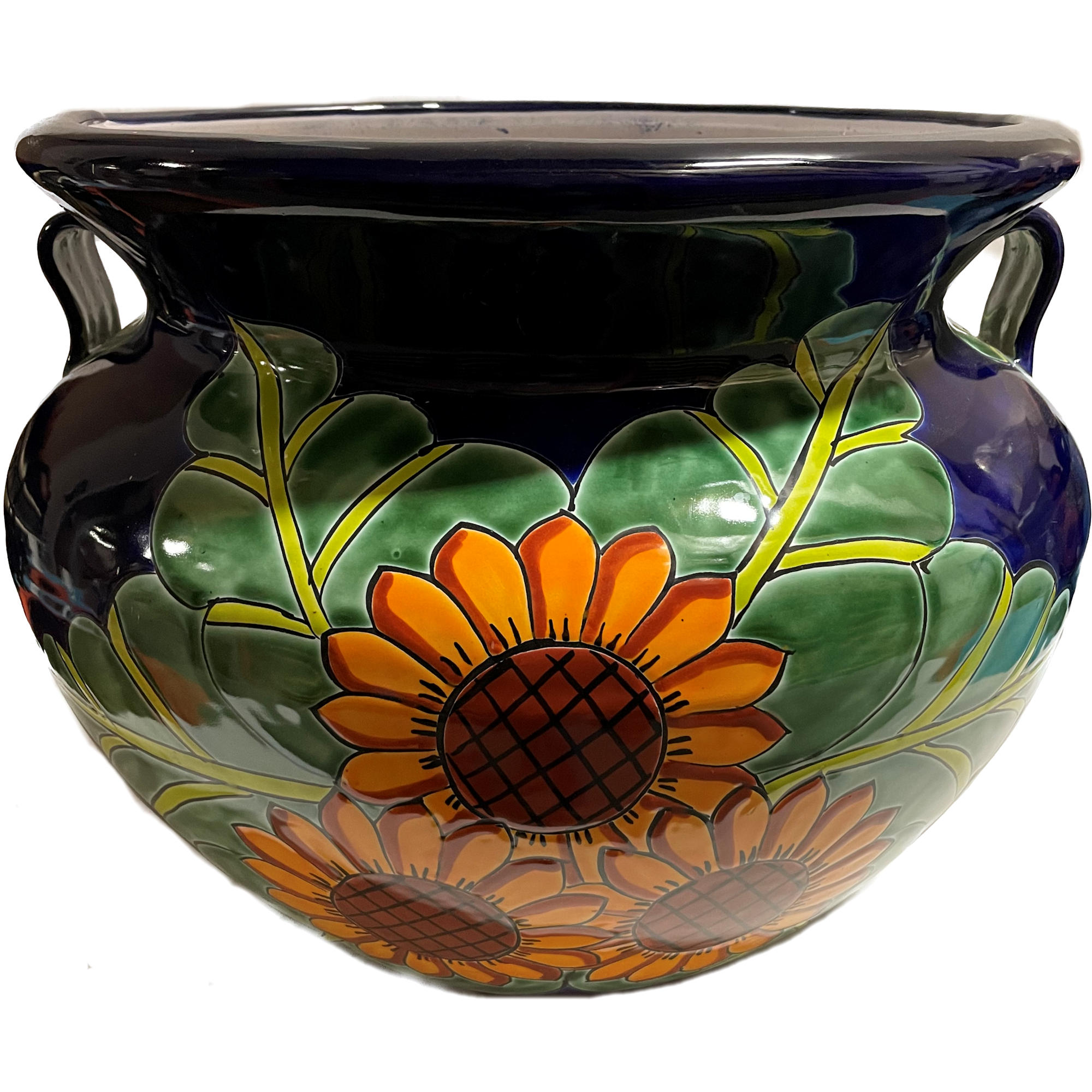 TalaMex Large-Sized Sunflower Mexican Colors Talavera Ceramic Garden Pot