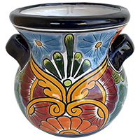 TalaMex Copal Small-Sized Indoors/Outdoors Handmade Mexican Colors Talavera Ceramic Pot Planter