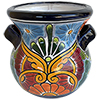 TalaMex Copal Small-Sized Indoors/Outdoors Handmade Mexican Colors Talavera Ceramic Pot Planter