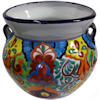 TalaMex Medium-Sized Rainbow Mexican Colors Talavera Ceramic Garden Pot