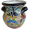 TalaMex Copal Medium-Sized Indoors/Outdoors Handmade Mexican Colors Talavera Ceramic Pot Planter