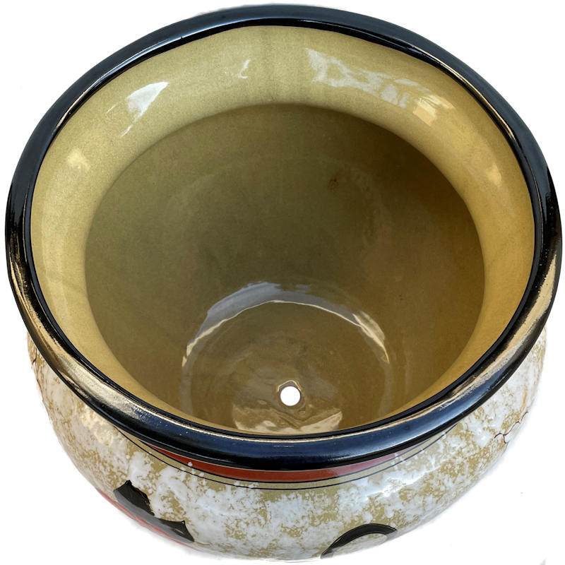 TalaMex Medium-Sized Jacona Mexican Colors Talavera Ceramic Garden Pot Close-Up