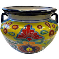 TalaMex Large-Sized Rainbow Mexican Colors Ceramic Mexican Garden Pot