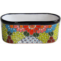 TalaMex Cuna Mexican Colors Talavera Ceramic Garden Pot