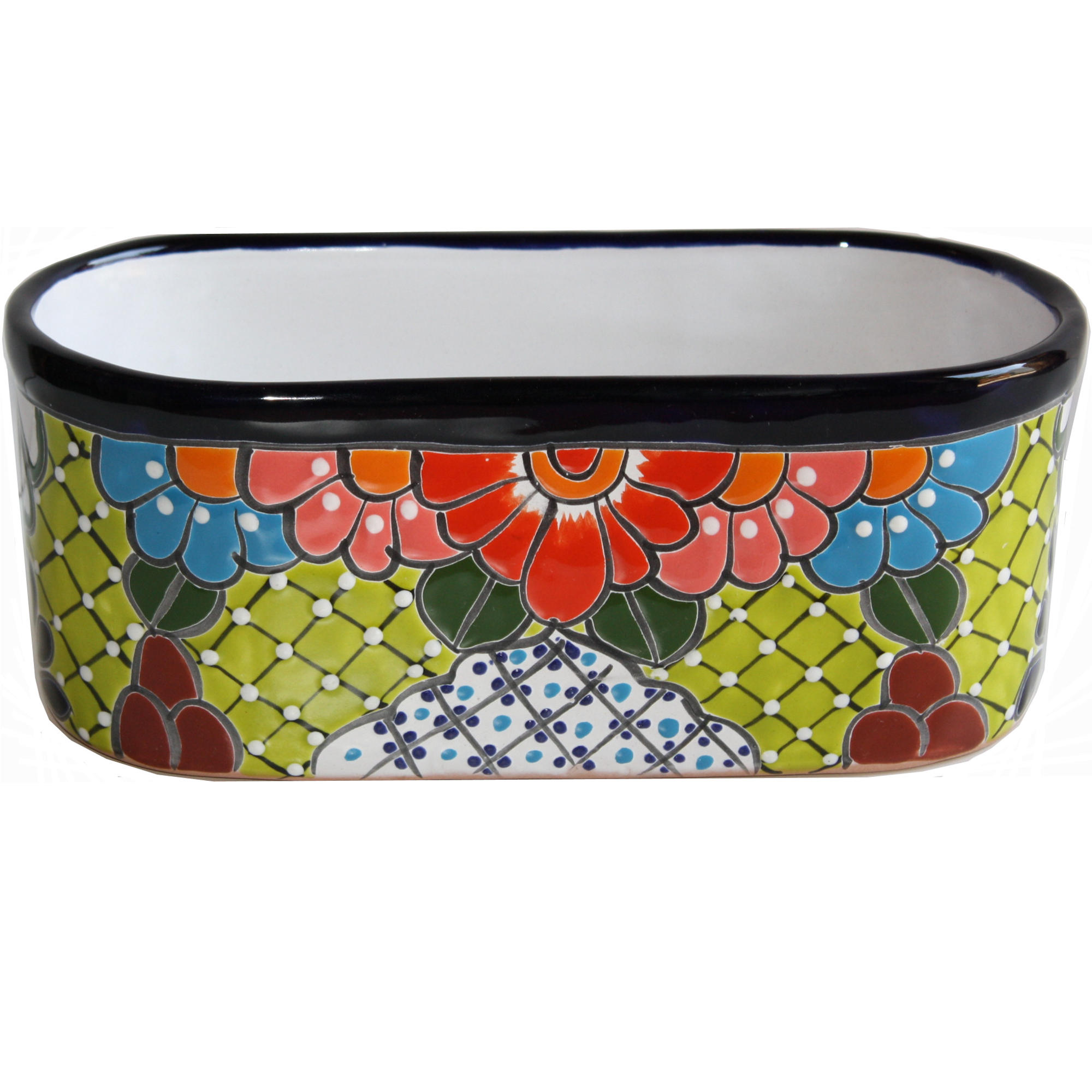 TalaMex Cuna Mexican Colors Talavera Ceramic Garden Pot