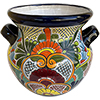TalaMex Copal Large-Sized Indoors/Outdoors Handmade Mexican Colors Talavera Ceramic Pot Planter