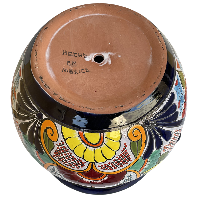 TalaMex Copal Large-Sized Indoors/Outdoors Handmade Mexican Colors Talavera Ceramic Pot Planter Details