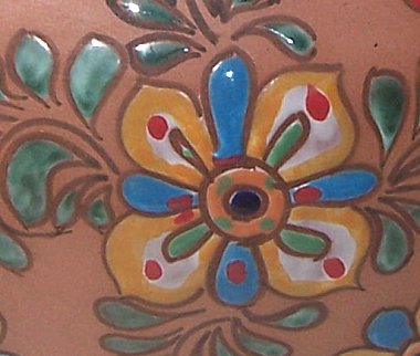 Flower Terracota Ceramic Pot Close-Up