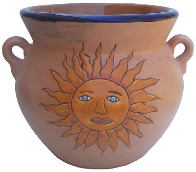 Sunface Terracota Ceramic Pot