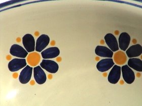 Blue Daisy Ceramic Talavera Sink Details