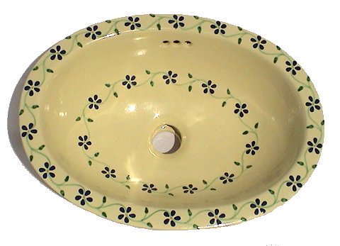 Blue Flowers Ceramic Talavera Sink