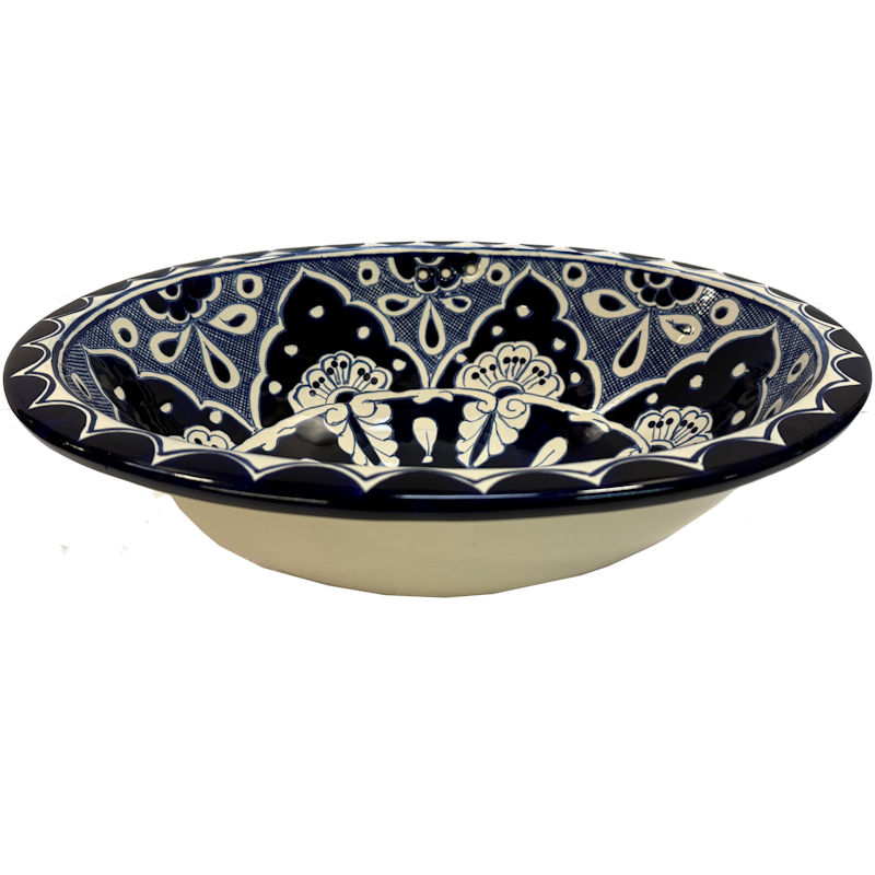 TalaMex Traditional Ceramic Talavera Mexican Bathroom Sink Close-Up
