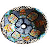 TalaMex Blue Clover Ceramic Talavera Mexican Bathroom Sink
