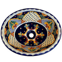 TalaMex Mantel Ceramic Talavera Mexican Bathroom Sink